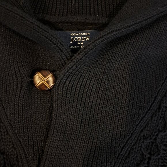 J. Crew Men's L 100% Cotton Cable Knit Cowl Neck Sweater Style 13528 - Picture 8 of 16